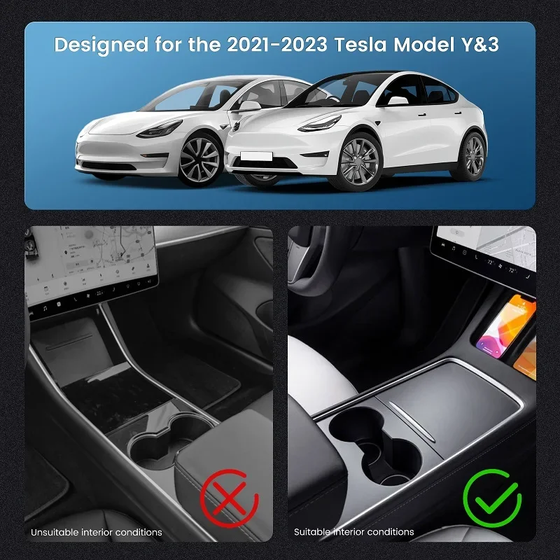 For Tesla Model Y&3 2021 2022 2023 Car USB Shunt Hub 27W Fast Charging Docking Station Center Console Adapter Type-C Accessories