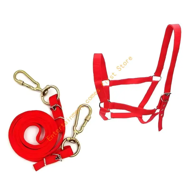 Nylon Horse Halter with Adjustable Webbing Positioning Comfortable for Handling 55KD