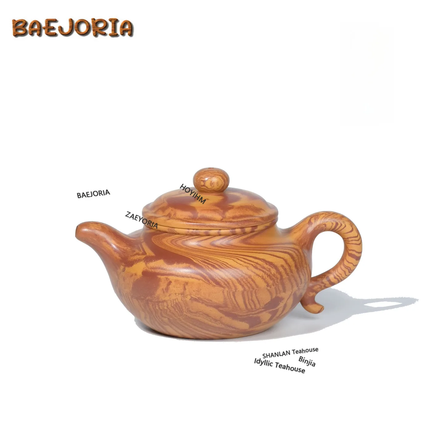BAEJORIA Retro Yixing Purple Clay Teapots Famous Artists Handmade Tiger Pattern Gaopan Pot Raw Ore Mud Kettle With Filter Zisha
