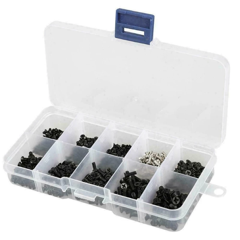 500pcs Computer Screw PC Case Hard Drive Disk HDD Swap Server Tray Mount Fix Repair DIY Phillips Head Bolt Screw M2 M2.5 M3