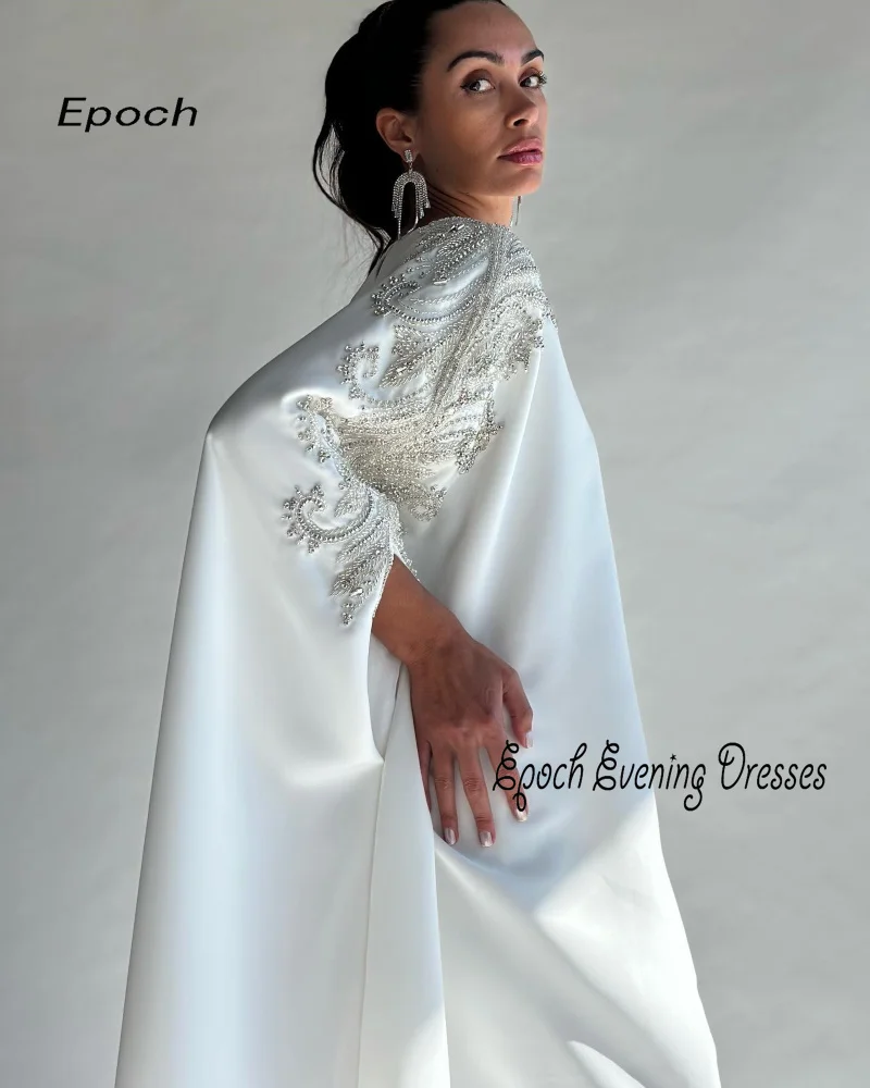 Epoch-vestido de noche recto con cuello redondo para mujer, traje elegante con lentejuelas de Arabia exquisito hecho a medida, 2024