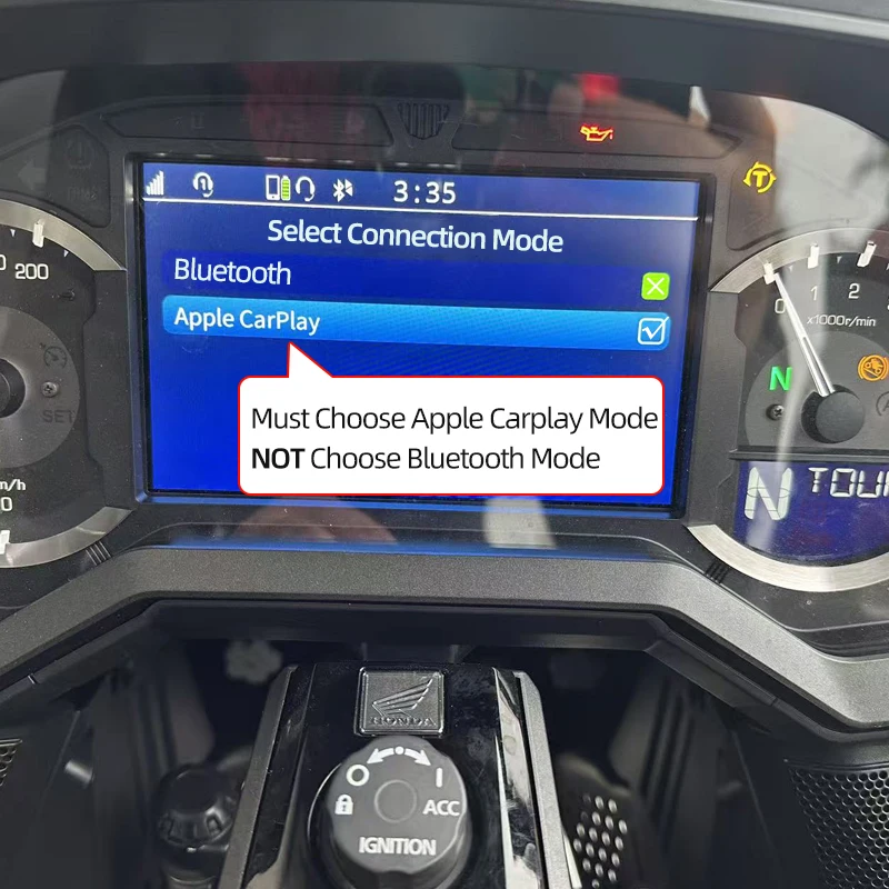 Road Faith Wireless Motorcycle Carplay Adapter for Apple iPhone No Bluetooth Earbuds Need for 2025-up Honda Gold Wing GL1800 F6B