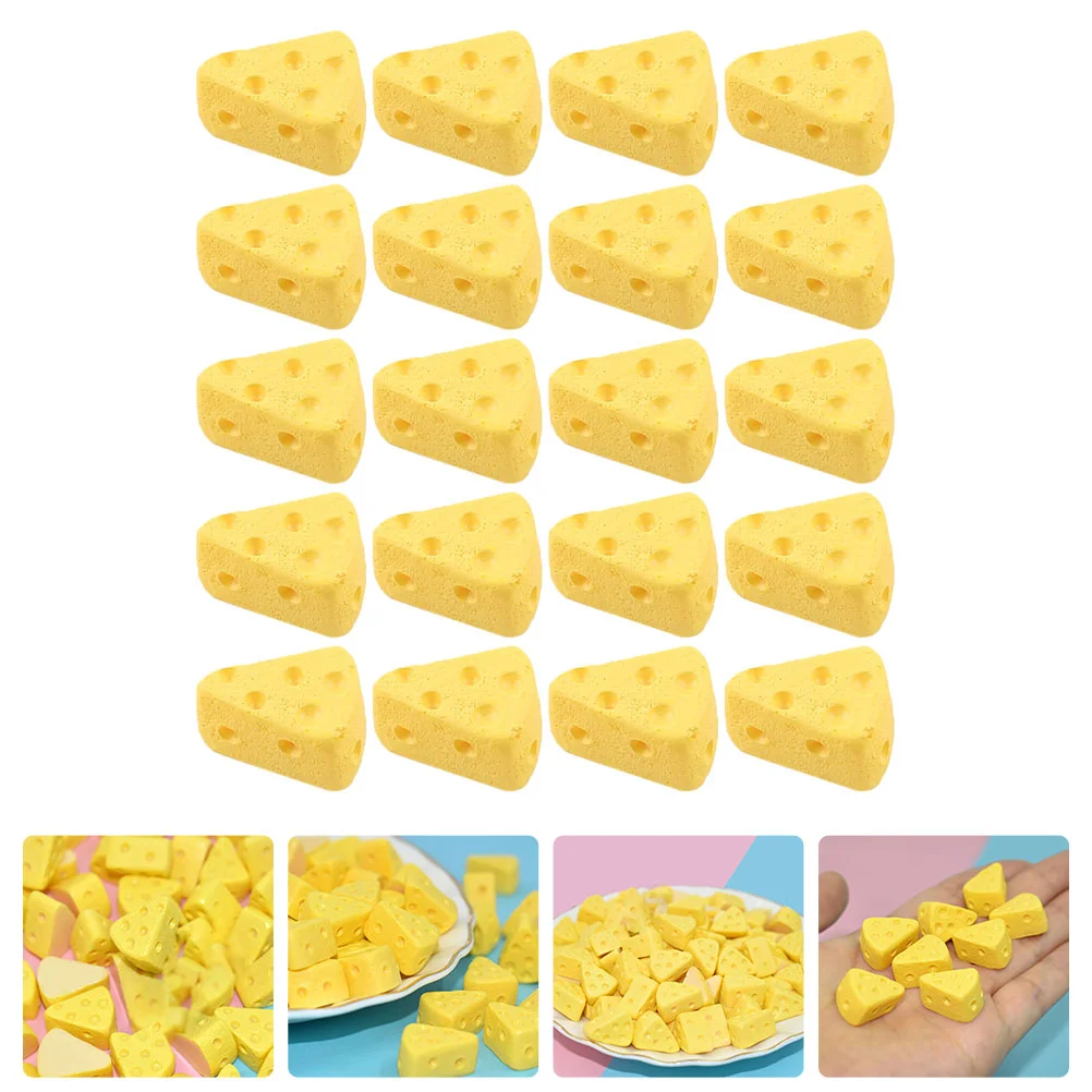 50 Pcs Tartan Imitation Cheesecake Kitchen Wire Baskets Fake Yellow Plastic Photography Props Decorations Child Figurine