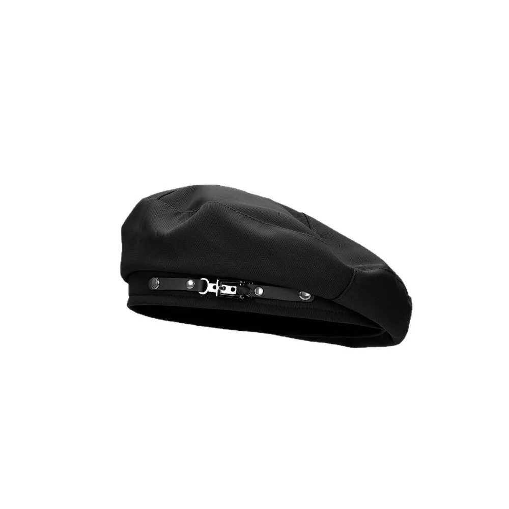 

Fashion Korean Style Vintage Beret Hat Big Head Circumference JK Metal Buckle Octagonal Hat Y2k Solid Color Painter Cap Winter