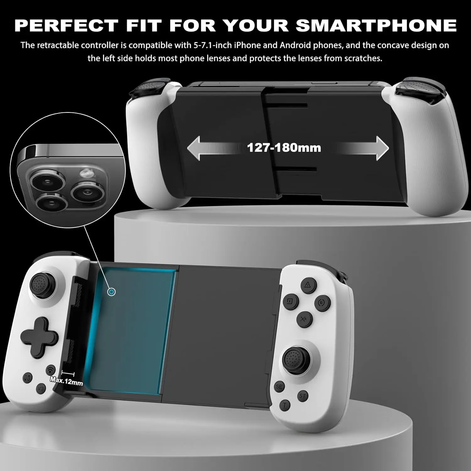 Imagem -06 - Controlador de Jogo Móvel para Iphone Ipad Android Samsung Tablet pc Switch Ps3 Ps4 Gamepad sem Fio Joystick com Turbo Eixos