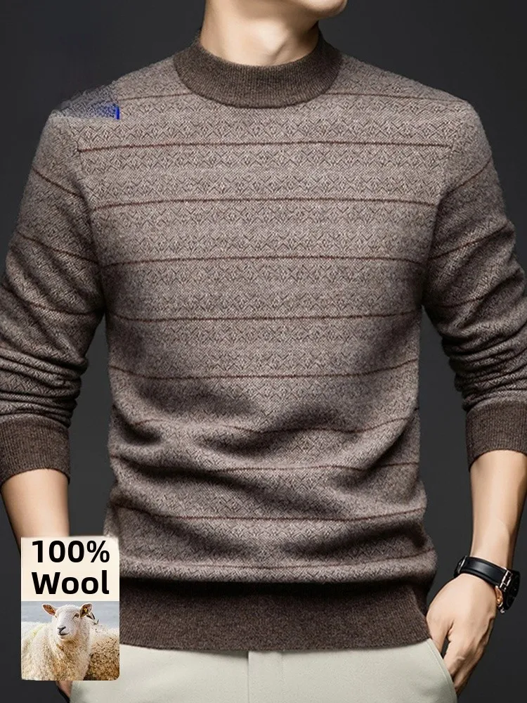 

Thiened f High Collar Knitted Sweater Tassel Woolen Camere Warm Base irt for Men Casual Sle Winter Season