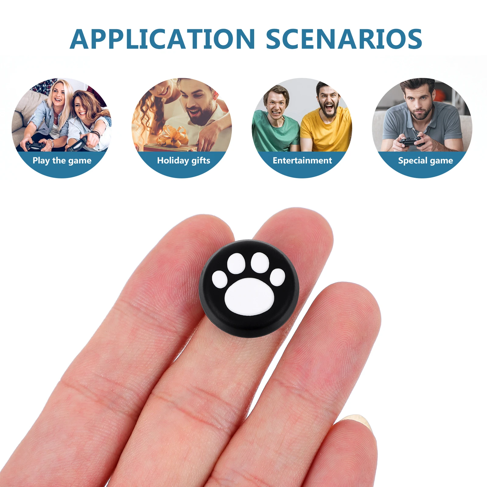 

16 Pcs Silicone Cap with Handle Paw Print Stick Caps Case Joystick Grip Professional Thumb Cover Grips Covers