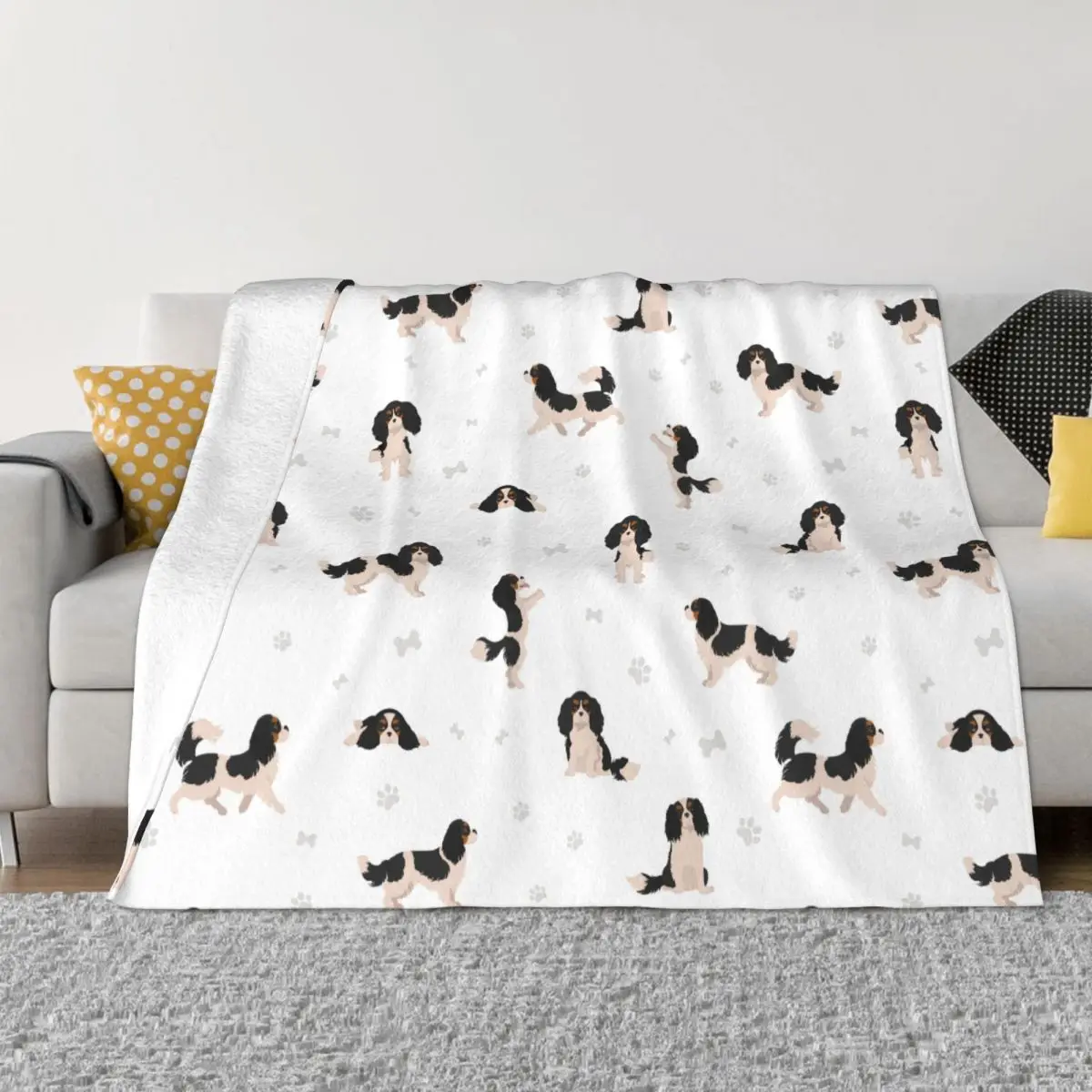 

Cavalier King Charles Spaniel Blankets Flannel Printed Animal Dog Lover Portable Ultra-Soft Throw Blanket for Sofa Outdoor Quilt