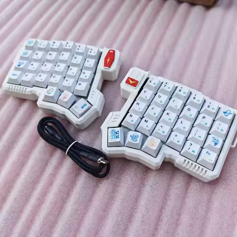 Silakka54 Split Keyboard Kit Custom Hot Swappable Ergonomic Single-mode Wired Keyboard Adjustable Tilt Bracket Supports QMK/VIAL