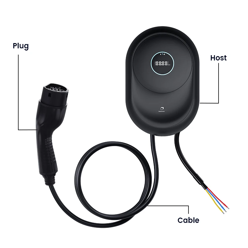 

7Kw 32A Type 2 Ev Charger Smart Wallbox Ac Electric Vehicle Charging Station With Display For Home Fast Charging Ip65 Waterproof