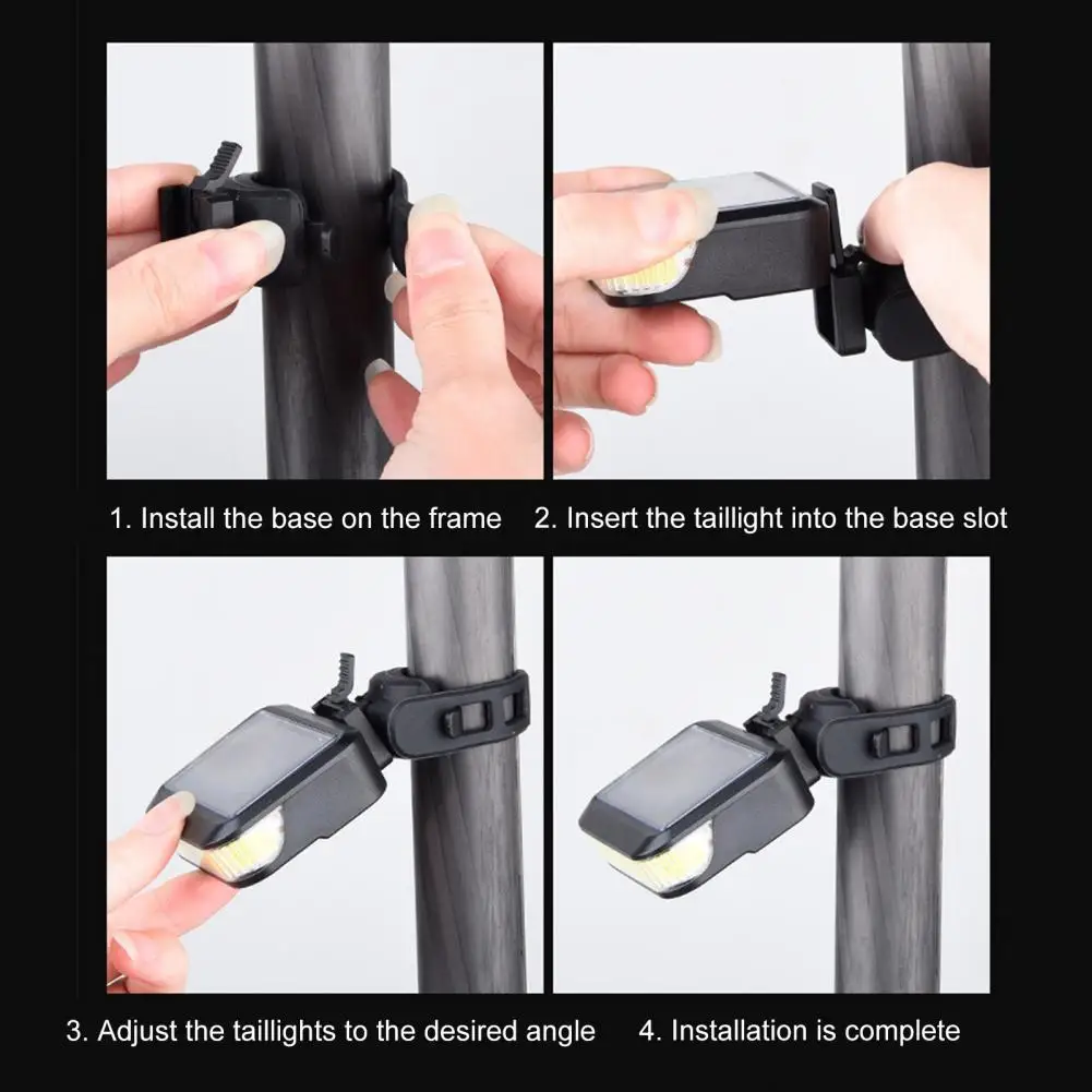 

Versatile Bike Taillight Adjustable Solar Bicycle Tail Light for Mtb Road Bikes Rechargeable Waterproof Lamp with 30lm for Night