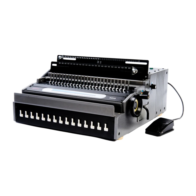 

Electric 3:1 Double Wire and Plastic Comb Binding Machine 2 in 1 with Foot Pedal