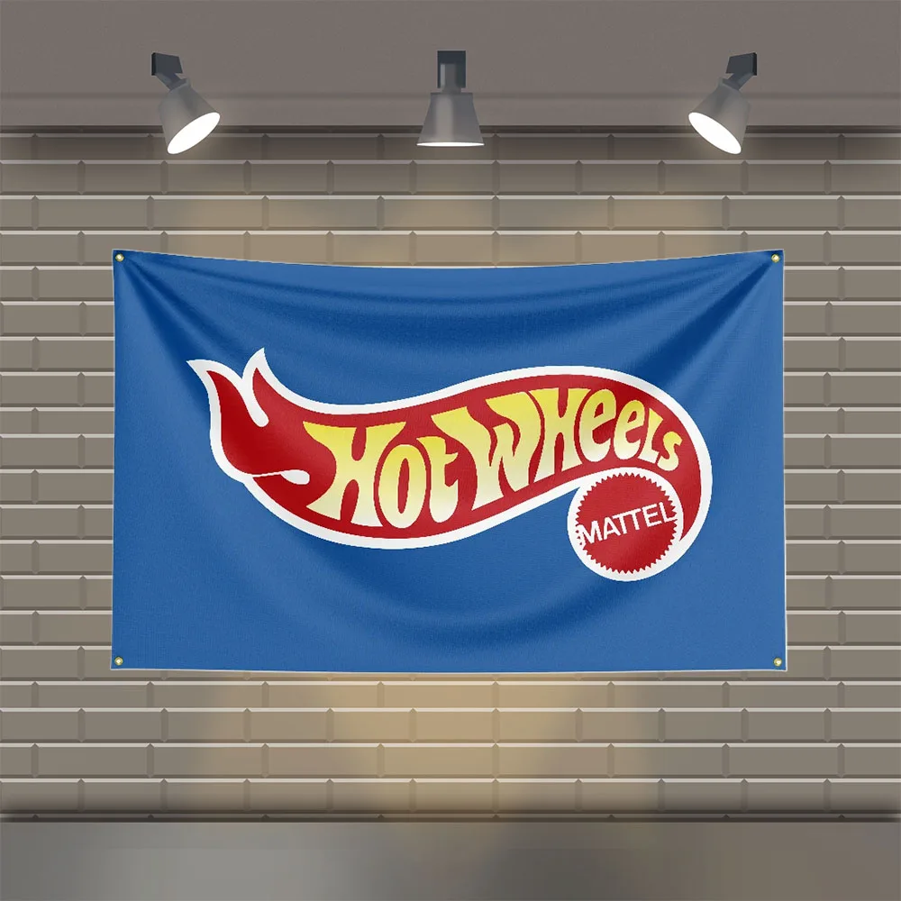 3x5 Ft Hotwheels Flag Polyester Printed Flags for Room Garage Decor