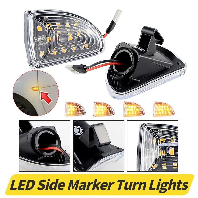 

For Smart Fortwo 451 MK1 & MKII 2007-2015 2PCS Smoked Lens Amber LED Dynamic Side Marker light Turn Signal lights Arrow Flasher