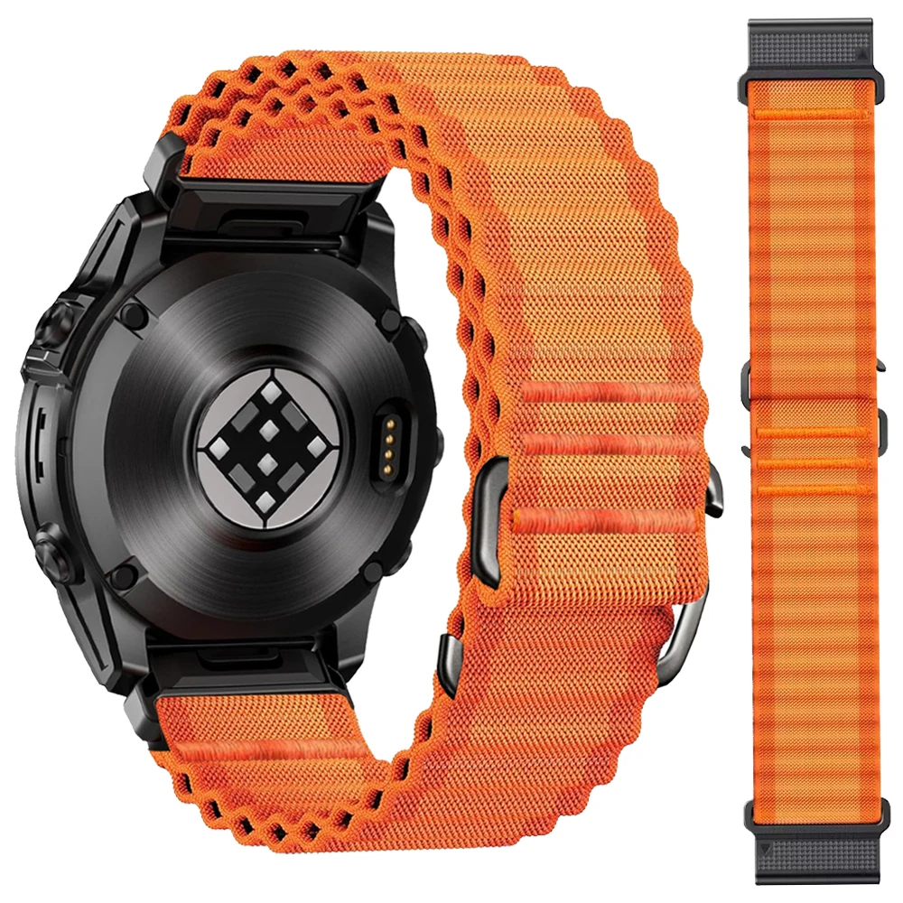 26 22mm Nylon-Armband für Garmin Tactix 8 7 Pro Delta Bravo Uhrenband für Quatix 8 47mm 51mm AMOLED QuickFit Sport Gewebtes Armband