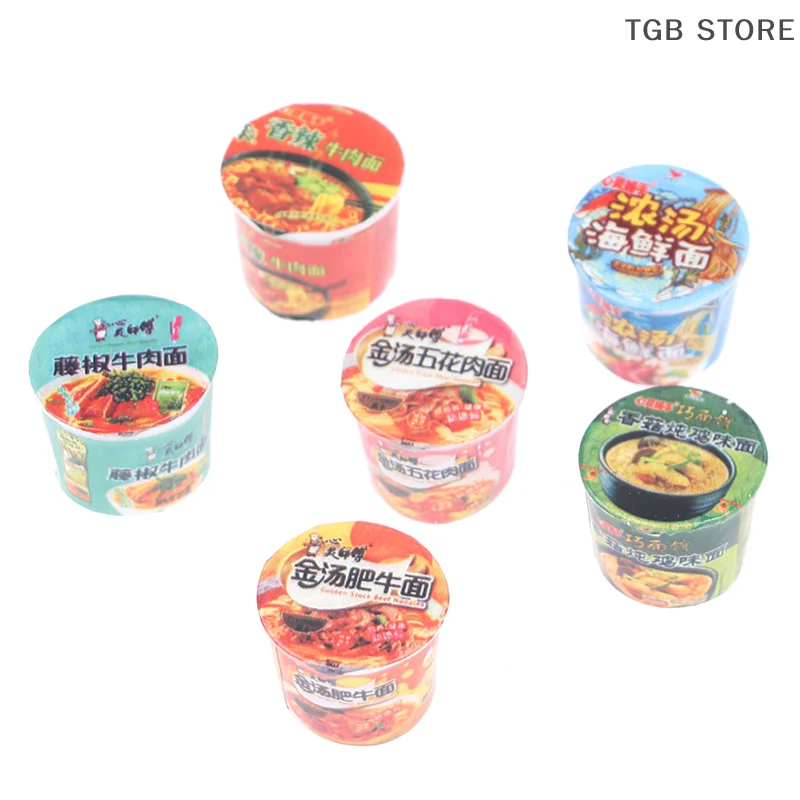 5Pcs Random 1/12 Dollhouse Miniature Resin Instant Noodles Dollhouse Kitchen Pretend Food Toy