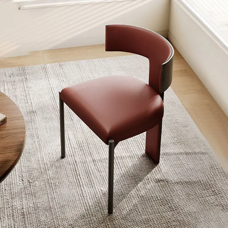 Minimalist designer premium dining chair home book chair makeup stool high-end medieval retro