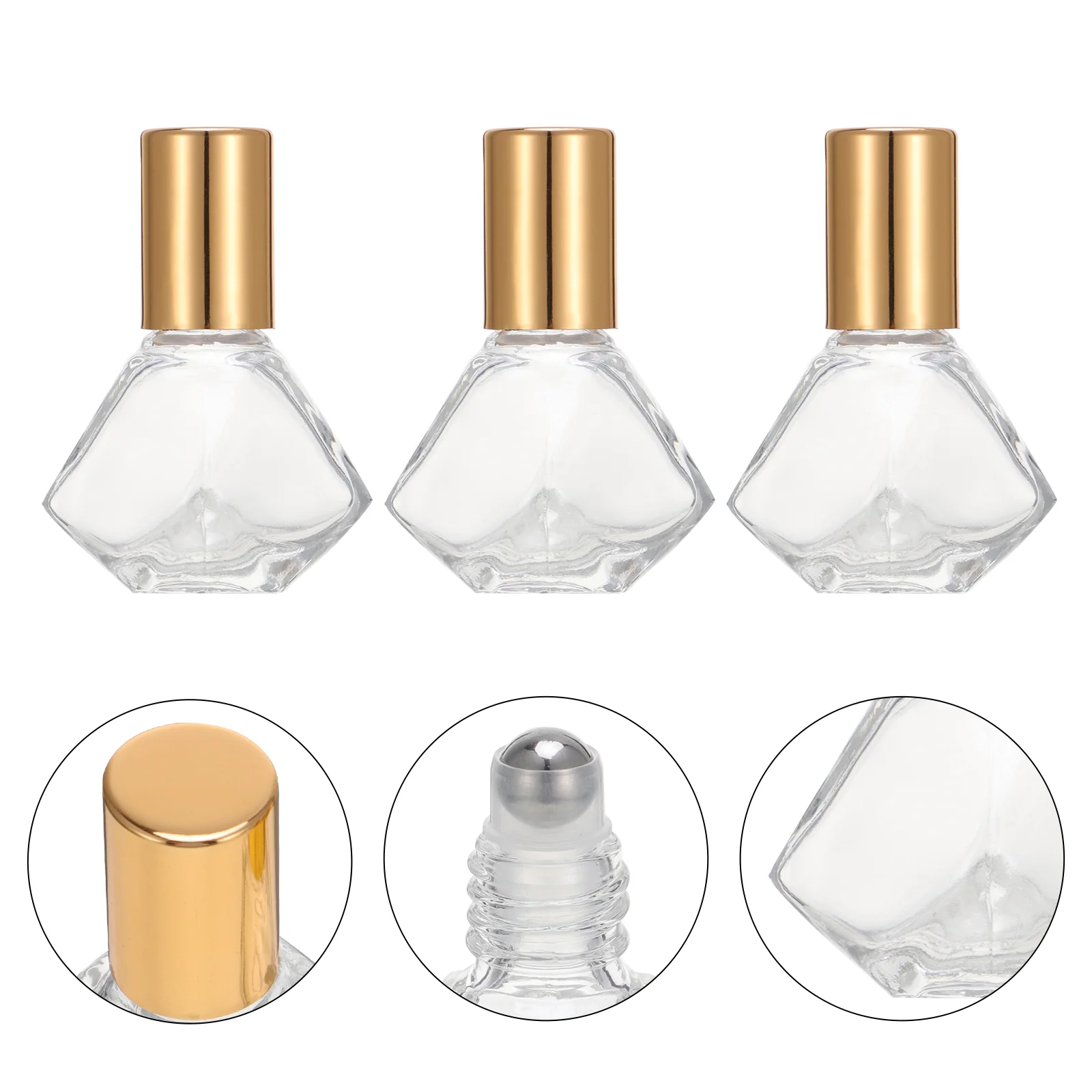 

12 Pcs Pentagram Glass Roller Bottle Travel Perfume Container with Lid Diffuser Essential Oil Kit