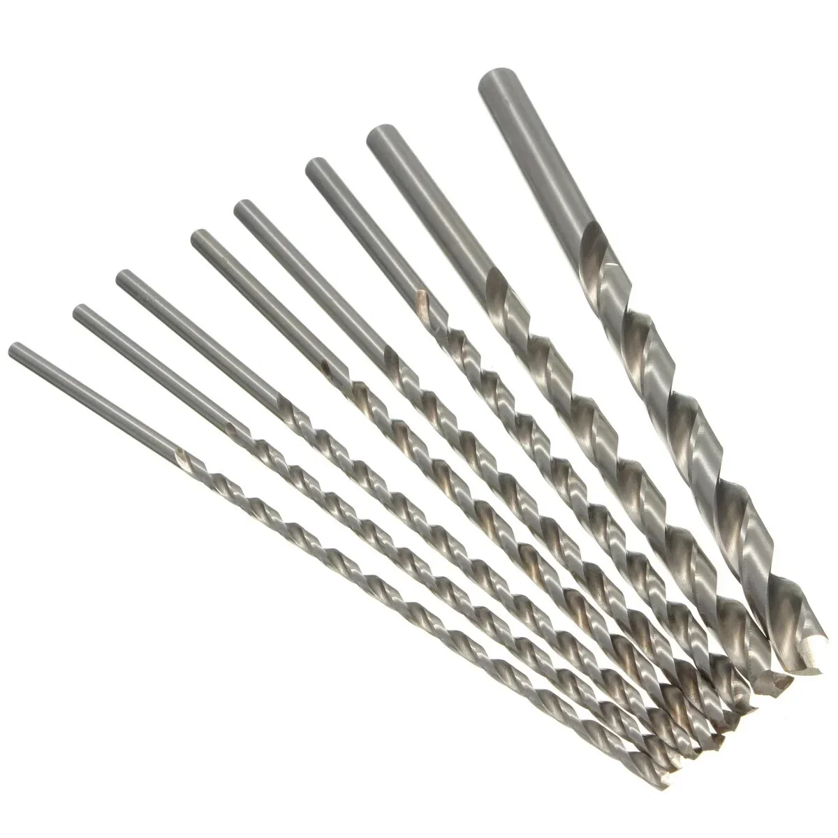 2mm/3mm/4mm/5mm/6mm/7mm/8mm Length 200mm Extra Long HSS Straight Shank Drill Bit Wood Aluminum and Plastic Extended Twist Drill