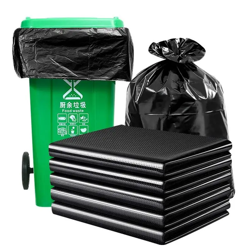 【HMA】20/30/50PCS Large Waste Garbage Bag Black Thickened Garbage Bags Outdoor Restauran Kitchen Disposable Trash Bags