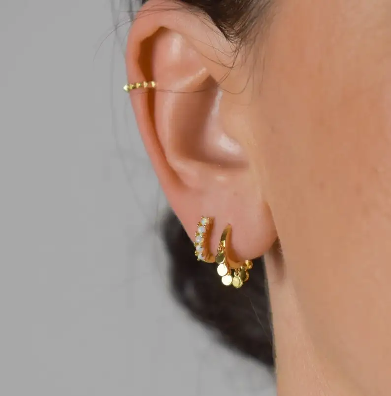 Plain Smooth Tassel Hoop Earring For Women High Polishing Charm Fashion Party Jewelry Wholesale