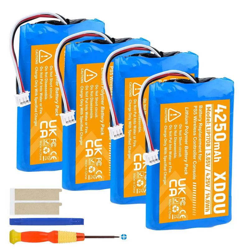 XDOU Brand-New 4250mAh Rechargeable Battery For Sony PS5 LIP1708 CFI-ZCT1W DualSense Game Controllers Higher Power