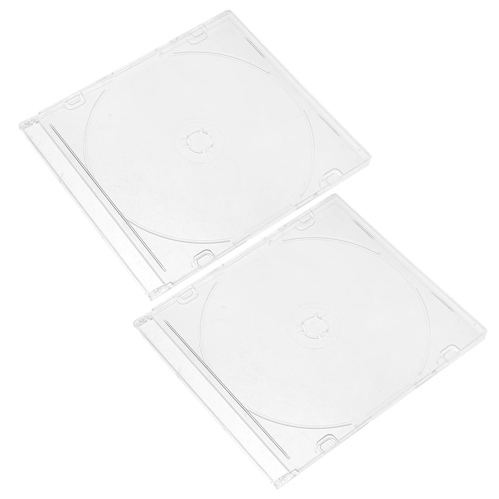 

2Pcs Portable Acrylic Cd Storage Box Clear Durable Lightweight Cases for Travel Home Car Cd Organizer Dvd Holder Protective