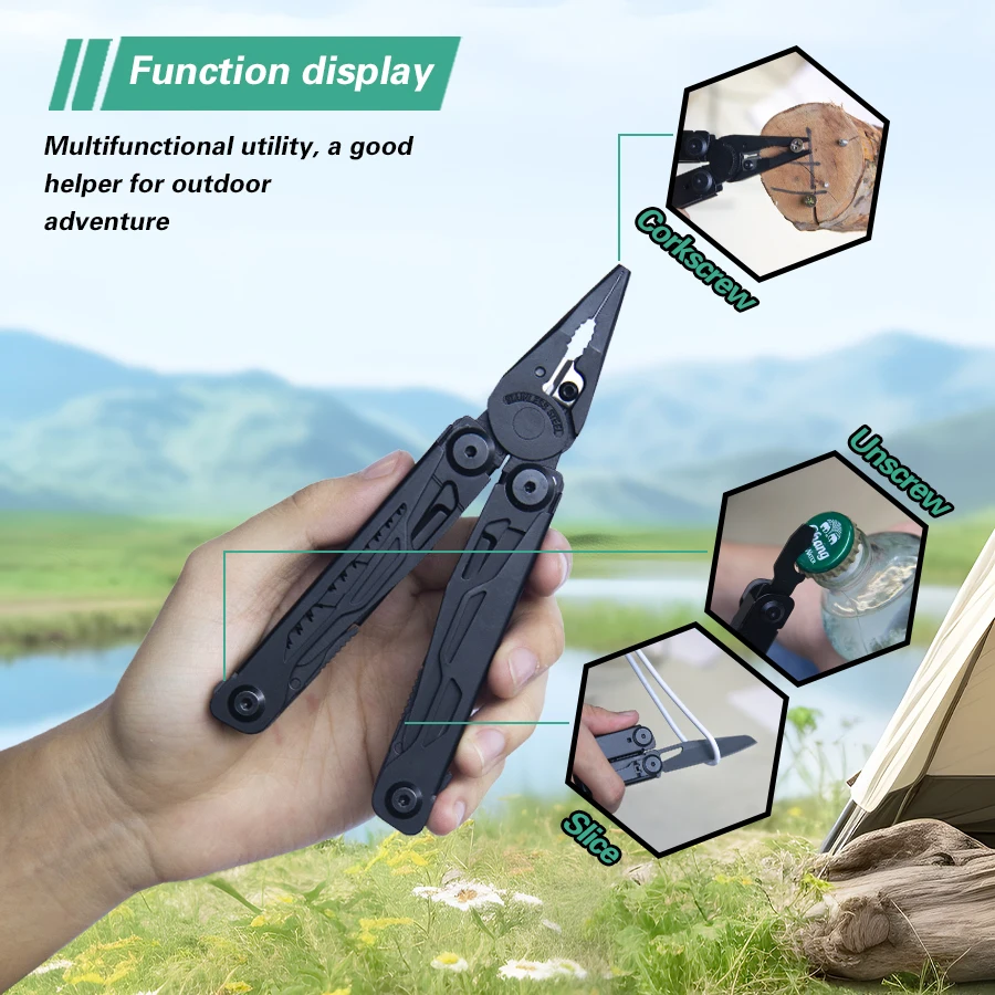 Hand Tools 20 in 1 stainless steel Multi-purpose Pliers Outdoor Knife, Screwdriver, Camping Multi-Tool Gift for Men Christmas