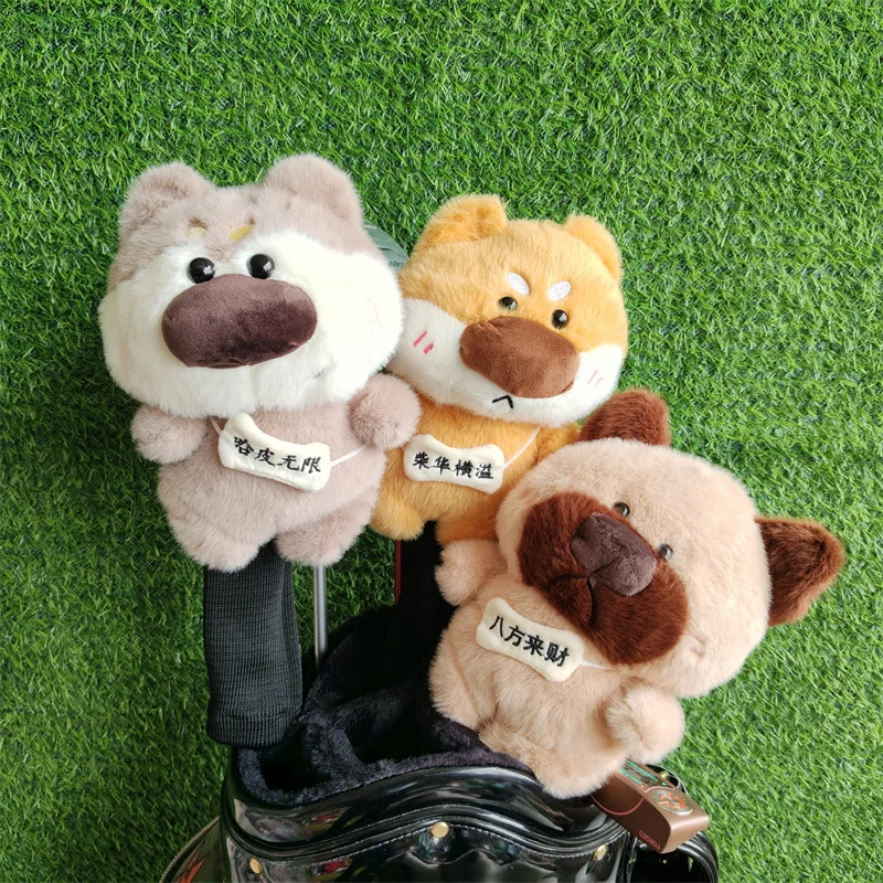 Plush Golf Fairway Woods Headcover Hybrid Rescue Head Cover Puppy Pig Dog Octopus Seal