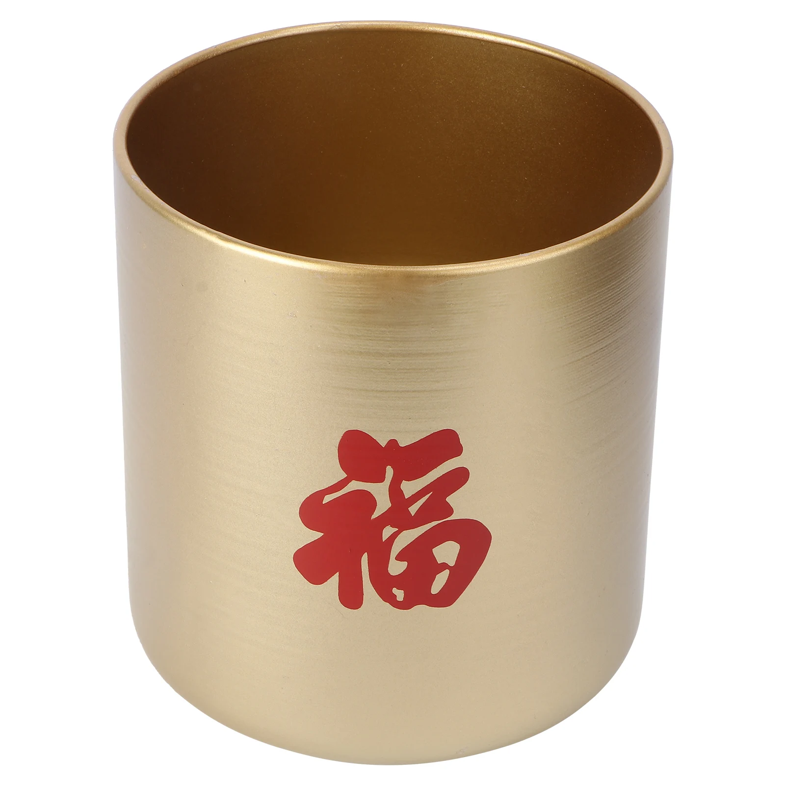 

1Pcs Fu Decor Flower Arrangement Bucket Chinese New Year Iron Flower Storage Container Elegant Practical Gift Storage Container