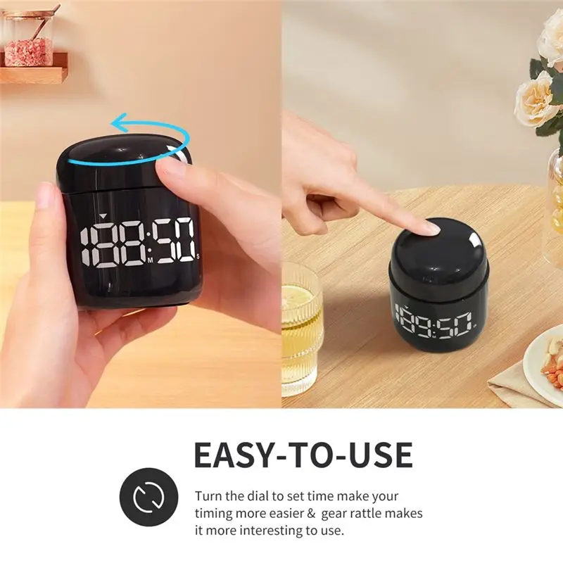 Large LED Display Digital Kitchen Timer, Countdown Countup Timer Volume Adjustment, Ideal For Cooking,Student Time Management-AT