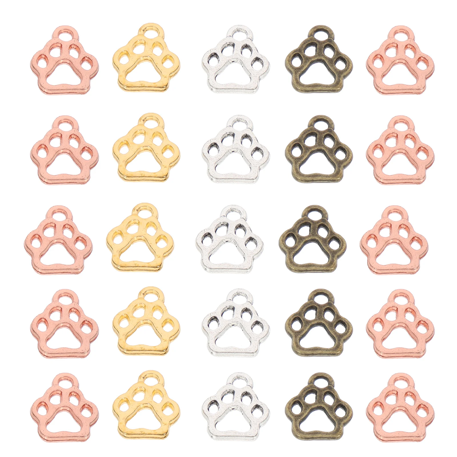 

200Pcs Zinc Alloy Dog Footprint Charms Lightweight DIY Pendant Keychain Necklace Jewelry Accessories DIY Alloy Charms