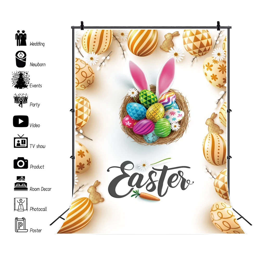 عيد الفصح التصوير خلفية ، أرنب لطيف ، عبر البيض ، صورة زخرفة الحفلات ، صور استوديو الدعائم