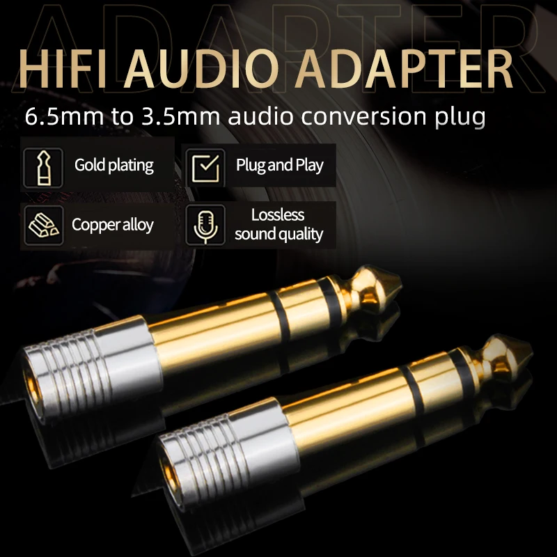 Wysokiej jakości konwerter gniazda audio 3,5 mm Jack 3,5 złącze głośnikowe 6,35 mm męskie na 3,5 mm żeńskie złącze audio do głośnika