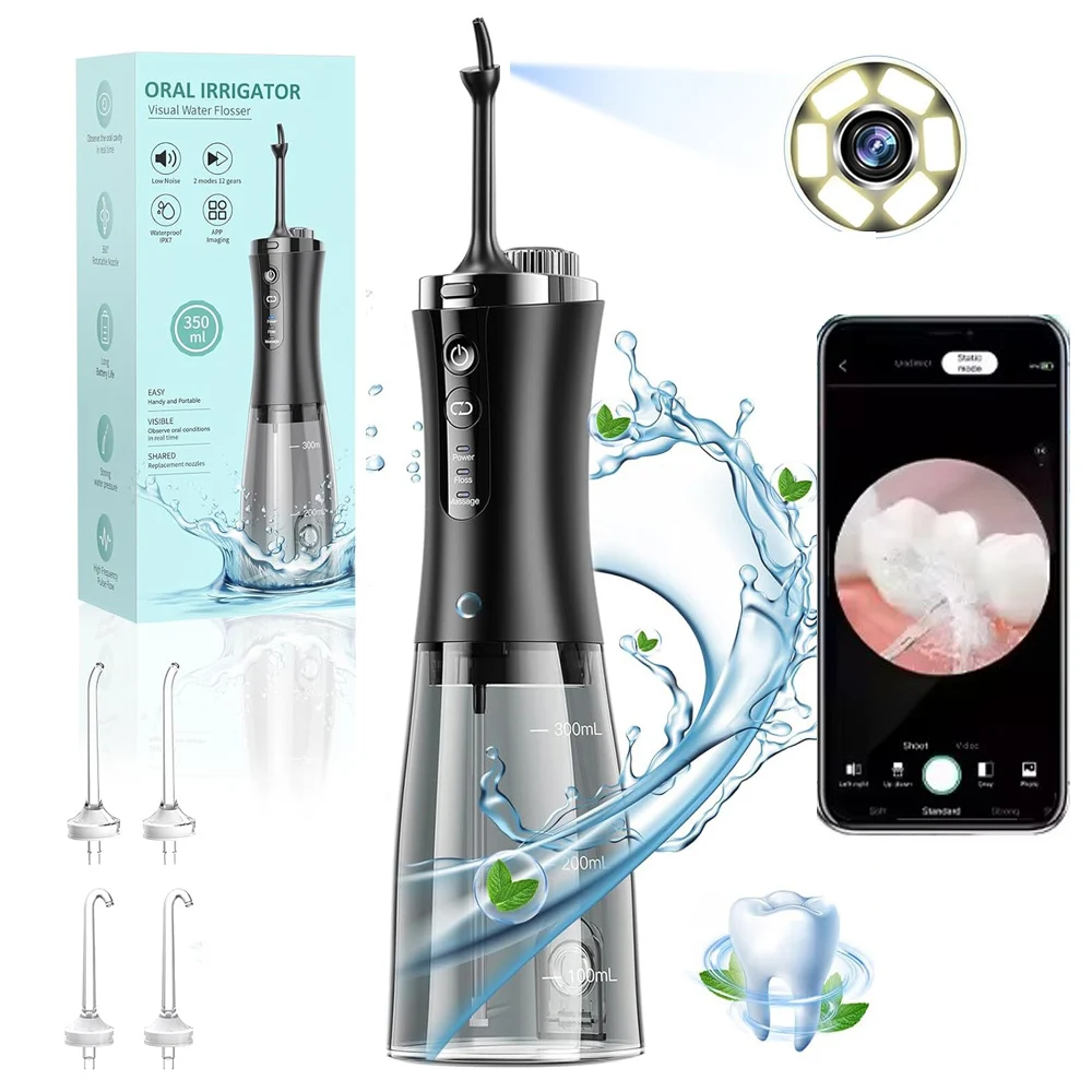 

Portable Smart Electric Oral Irrigator Water Flosser 5 Jets 2 Modes Rechargeable Dental Water Jet Irrigator Dental Teeth Cleaner