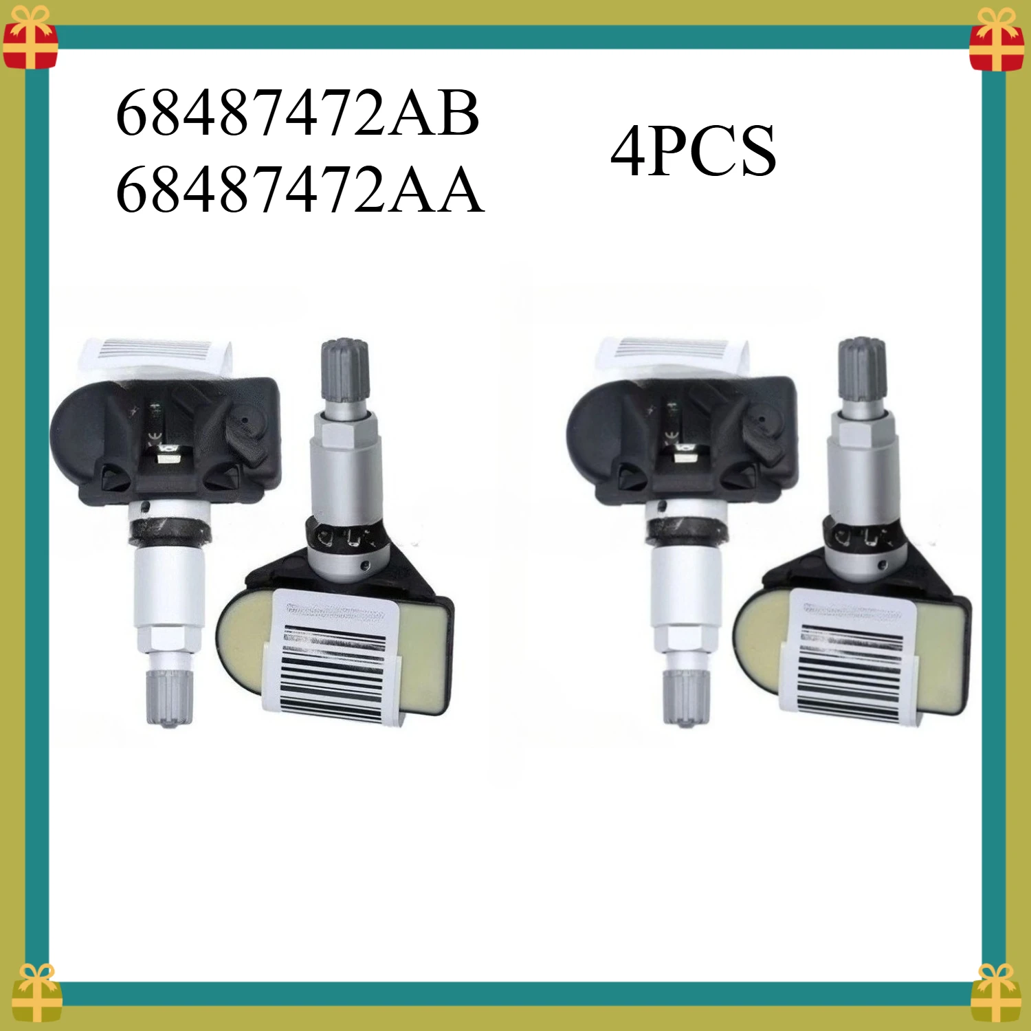 4PCS 68487472AB 68487472AA Tire Pressure Monitoring System (TPMS),For Dodge Challenger, Charger, and Chrysler 300
