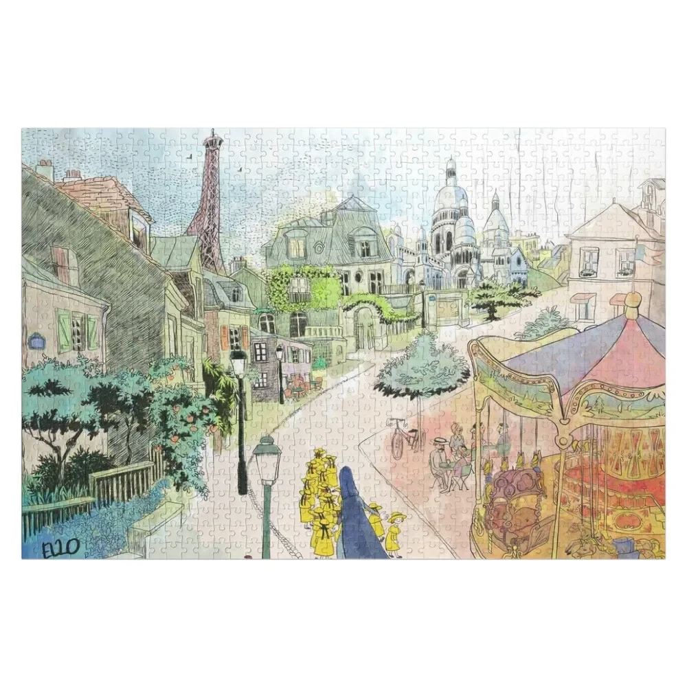 

Madeline Paris Street Watercolor Jigsaw Puzzle Jigsaw Pieces Adults Wood Photo Personalized Custom Wooden Name Puzzle