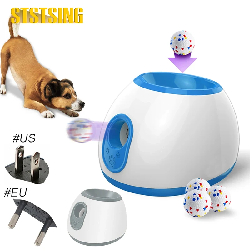 Automatic Ball Launcher for Dogs with 3 Balls - Adjustable Distance 3-9m, Whistle & Storage Bag - for Medium Large Breed Dogs