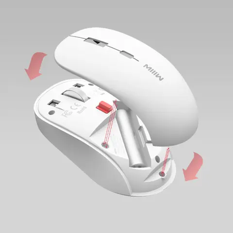 2023 MIIIW Trådlös Dubbellägesmus Bluetooth USB-anslutning 1600 DPI 2.4 GHz Optisk Ljudavstängning Bärbar Dator Kontorsspel 10 best sales miiiiw - №3