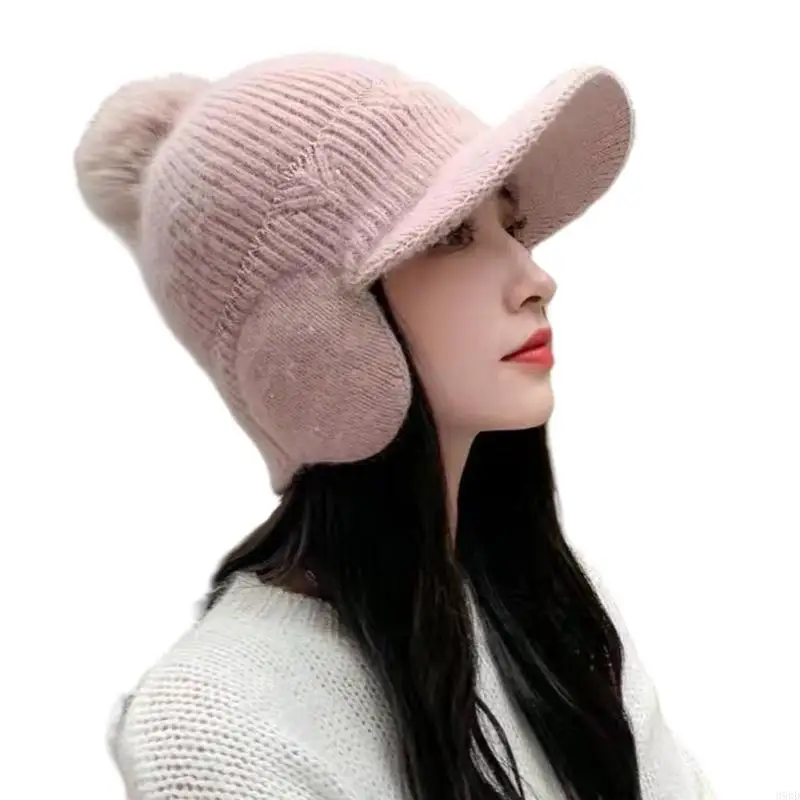 Women Baseball Hat Cartoon Knitted Lovely Fun Furry Hat for Idol Concert Shows Ushanka Hat for Adults