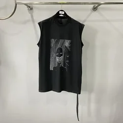 24SS Summer New In Rick Tank Tops Classic Cotton Dark Style Design Black Owens Tops T-shirts Casual High Strrt Sport RO T Shirts