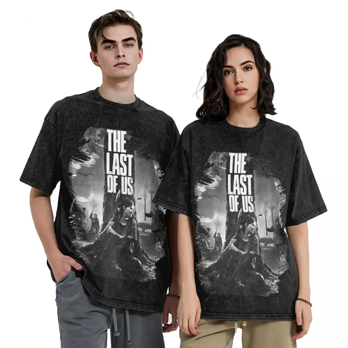 The Last Of Us Ellie T Shirt Hip Hop Washed Short Sleeve Oversize T-Shirt Vintage for Men Women Streetwear Printed Tees