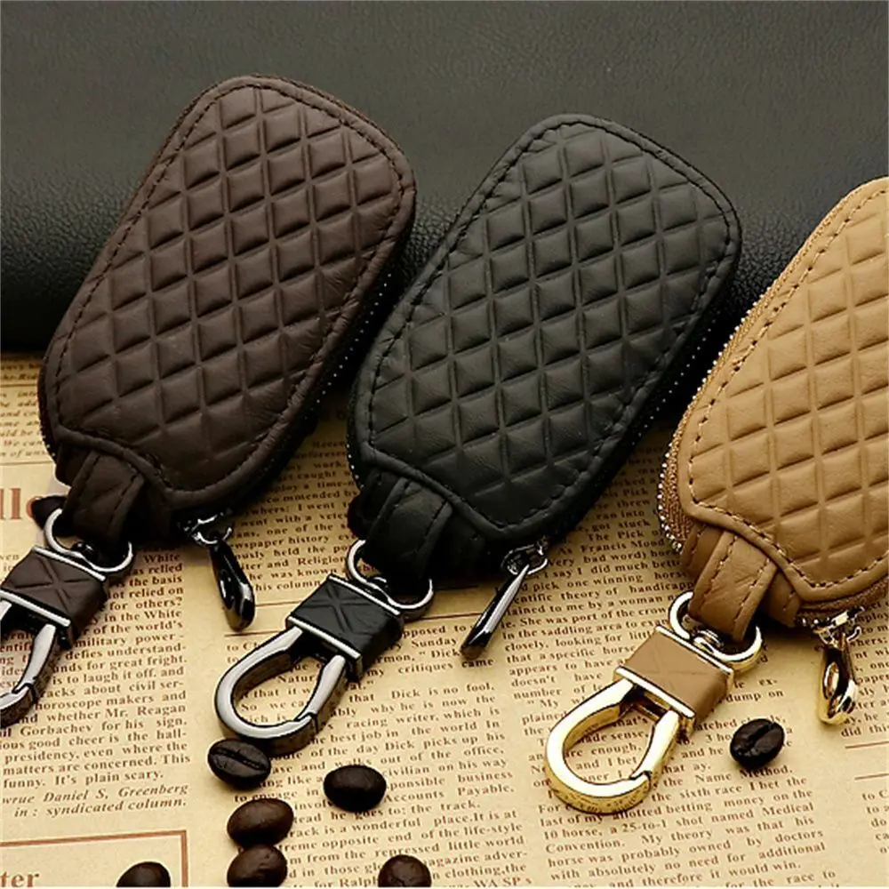 PU Leather Car Key Bags Women Men Key Holder Case Unisex Zipper Hook Key Pouch Key Holder High-end Key Organizer Charm Gifts