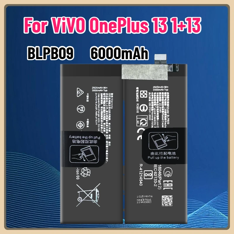 

6000mAh BLPB09 Battery for ViVO OnePlus 13 1+13 Mobile Phone Battery