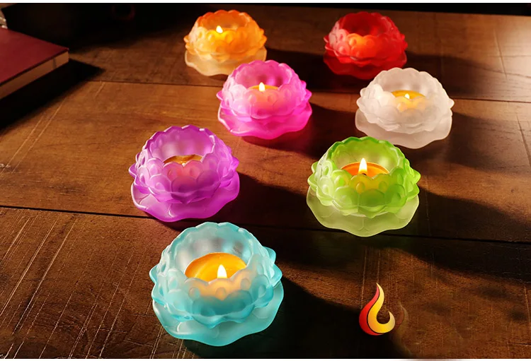 Wholesale Buddhist articles -TOP COOL--HOME Birthday part art - 7PCS- Colored Glaze lamp holder Holy water cup