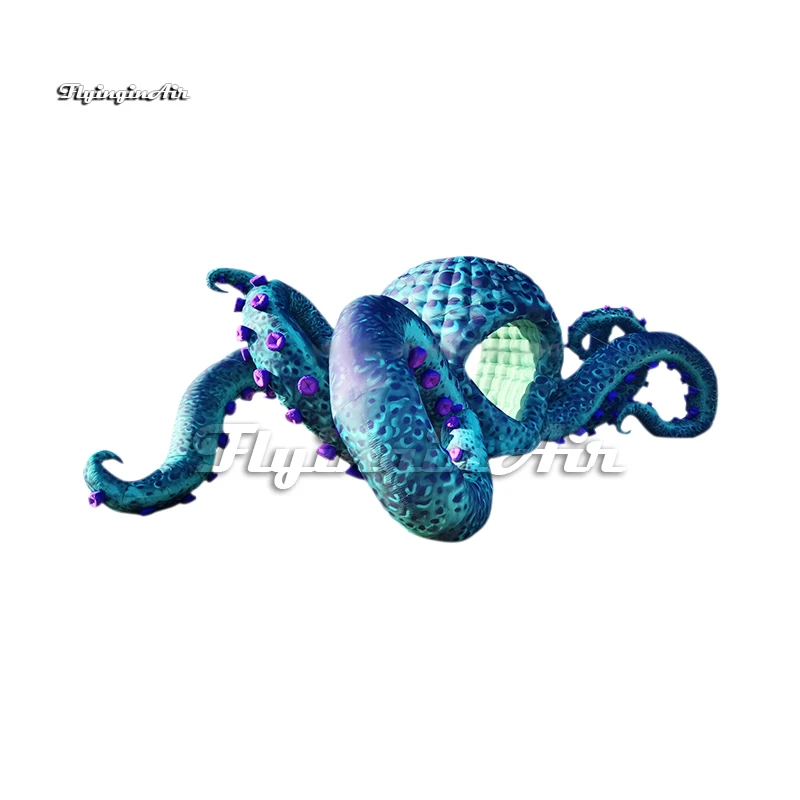 Giant Simulated Inflatable Octopus Cartoon Sea Animal Mascot Booth Air Blow Up Green Octopus With Tentacles For Concert Stage