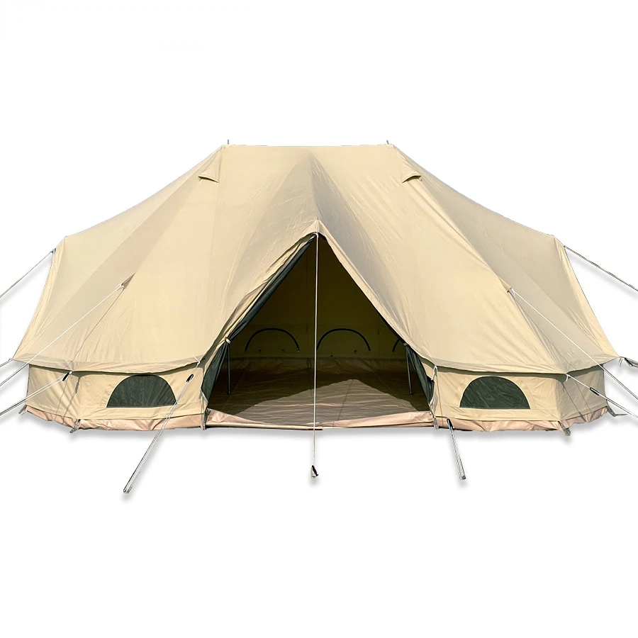 Wide Double Top Canvas Tent Luxury Glamping Canvas Emperor  Bell Tent Canvas Wall Tent for Family Camping