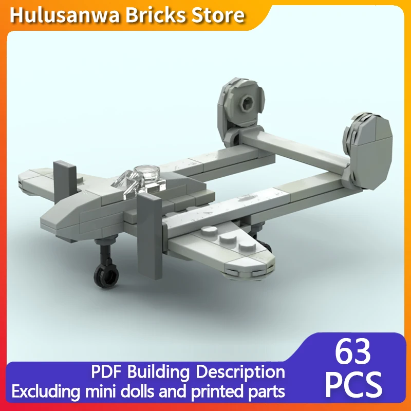 

Модель военного истребителя P-38E времен Второй мировой войны, конструктор MOC, военная техника, модульные технологические подарки, праздничные наборы для сборки, детские игрушки