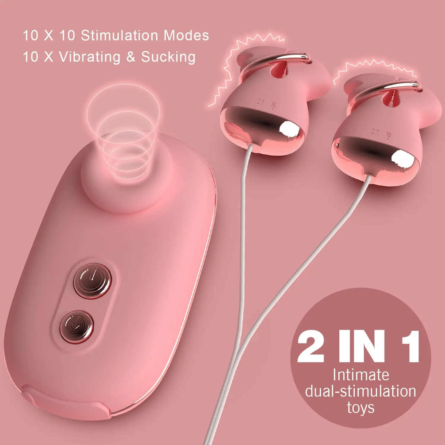 Vibration Nipple Clamp Suction Stimulator-Clitoral Sucking Vibrator, 10 Vibration and Suction Modes for Clitoral Breast Stimula