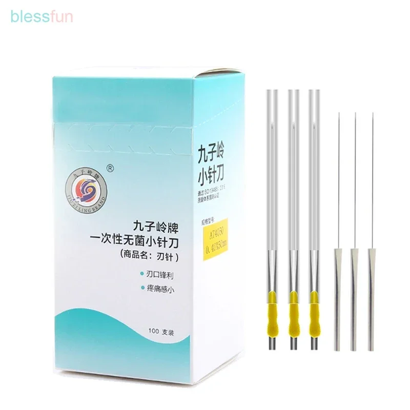 100pcs/lot Tube Handle Knife Needle Sharp Blade Disposable Chinese Medicine Acupuncture Ultra-micro Needle Knife Accupuncture